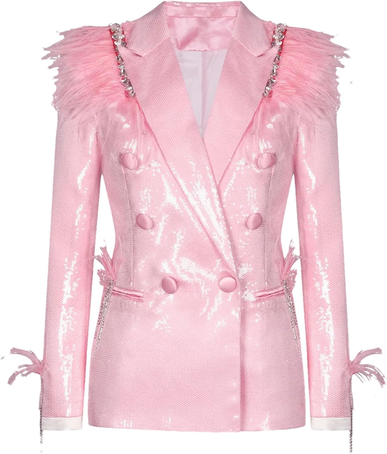 Women Solid Loose Spliced Blazer Long Sleeves Patchwork Sequins Fashion Coat Female Clothing