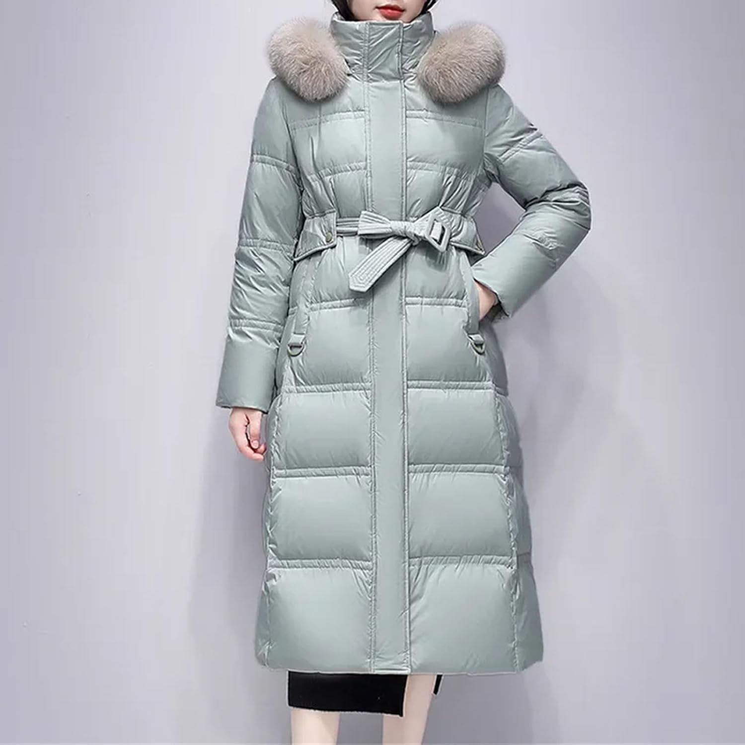Women Winter Long White Duck Down Coats Fashion Casual Ski Warm Down Clothing - Image 4
