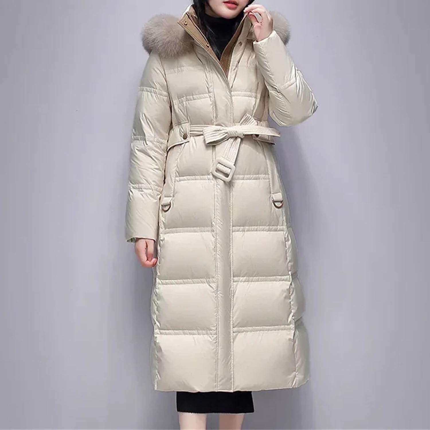Women Winter Long White Duck Down Coats Fashion Casual Ski Warm Down Clothing - Image 5