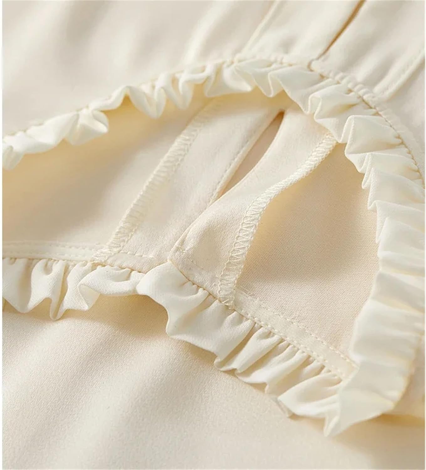 Women's Chiffon Blouse Spring Fashion Ruffled O Neck Long Sleeve Top Womans Clothes - Image 6