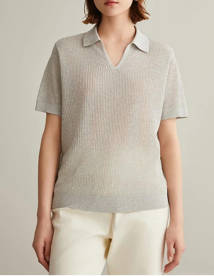 Women's Clothing Fashion Ladies Knitted Pullover Silk Polo Shirts Sweaters - Image 5