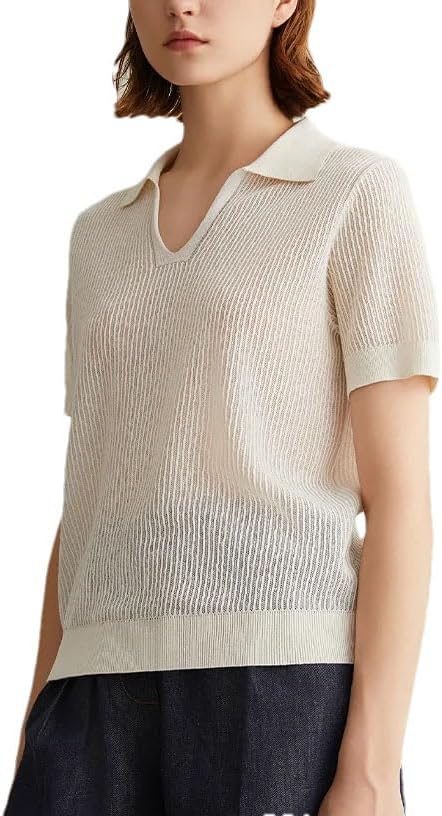 Women's Clothing Fashion Ladies Knitted Pullover Silk Polo Shirts Sweaters