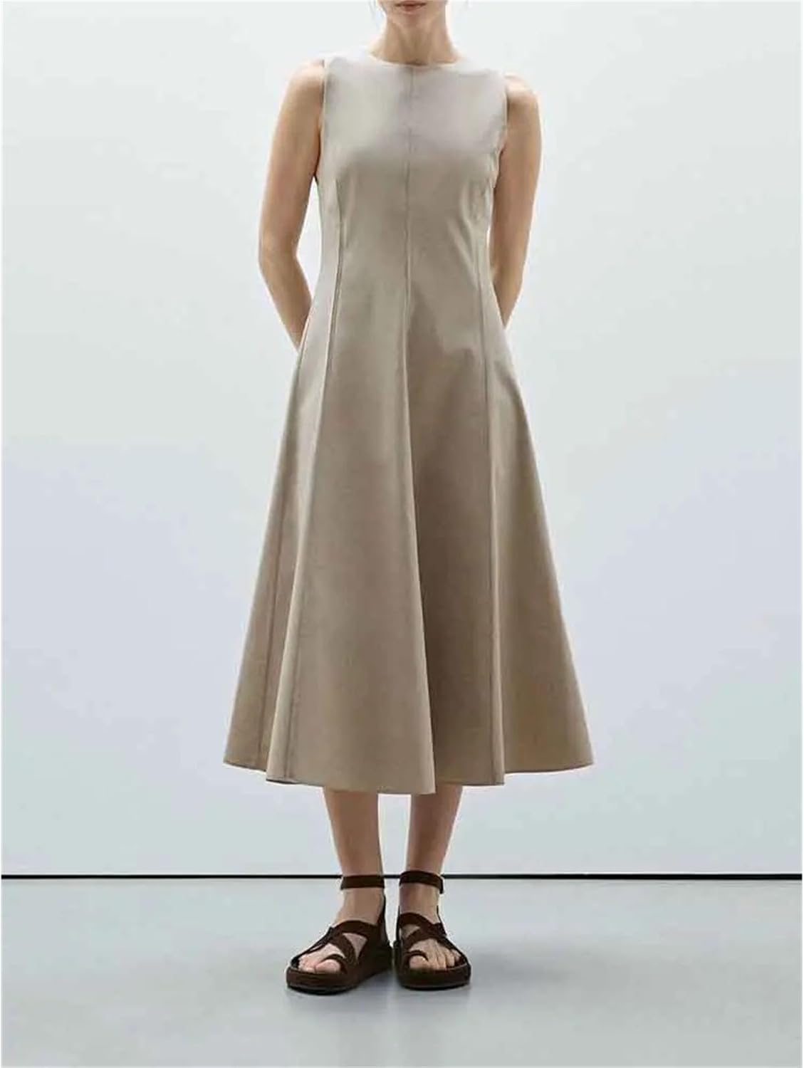 Women's Clothing Fashionable and Versatile Temperament Simple Old Money Style Loose Dress with Zipper - Image 2
