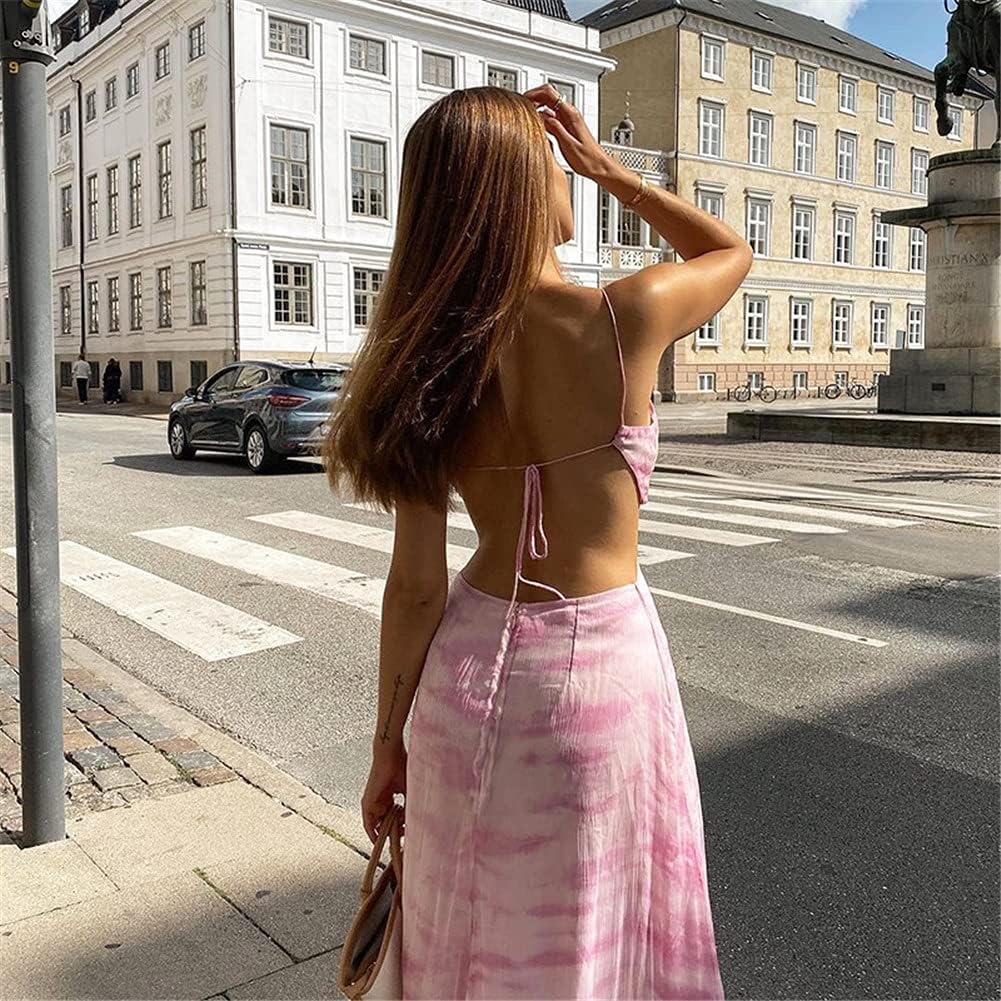 Women's Dresses Fashion V-Neck Printed Halter Slit Lace Dress Slim Fit Skirt Comfortable Ladies Clothing - Image 4