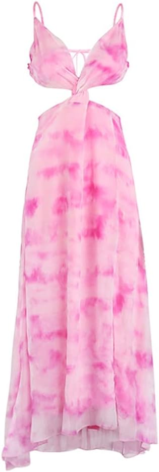 Women's Dresses Fashion V-Neck Printed Halter Slit Lace Dress Slim Fit Skirt Comfortable Ladies Clothing