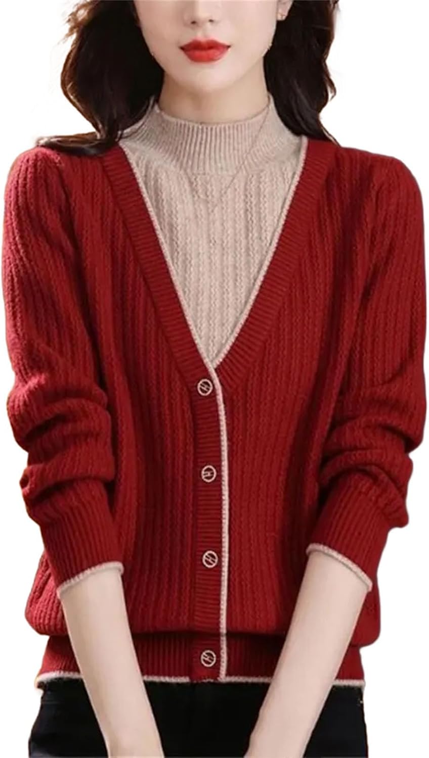 Women's Fashion Half High Collar Long Sleeve Sweater Clothes Elegant Knitwear - Image 11