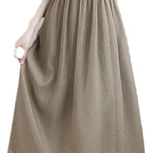 Women's Fashion O-Neck All-Match Dress Solid Sleeveless Clothing Summer Loose Office Lady Dress