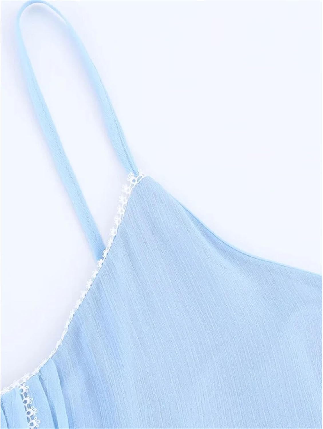 Women's Products Clothing Fashionable Lined V-Neck Thin Sling Drape Dress Spaghetti Strap Vestidos - Image 5