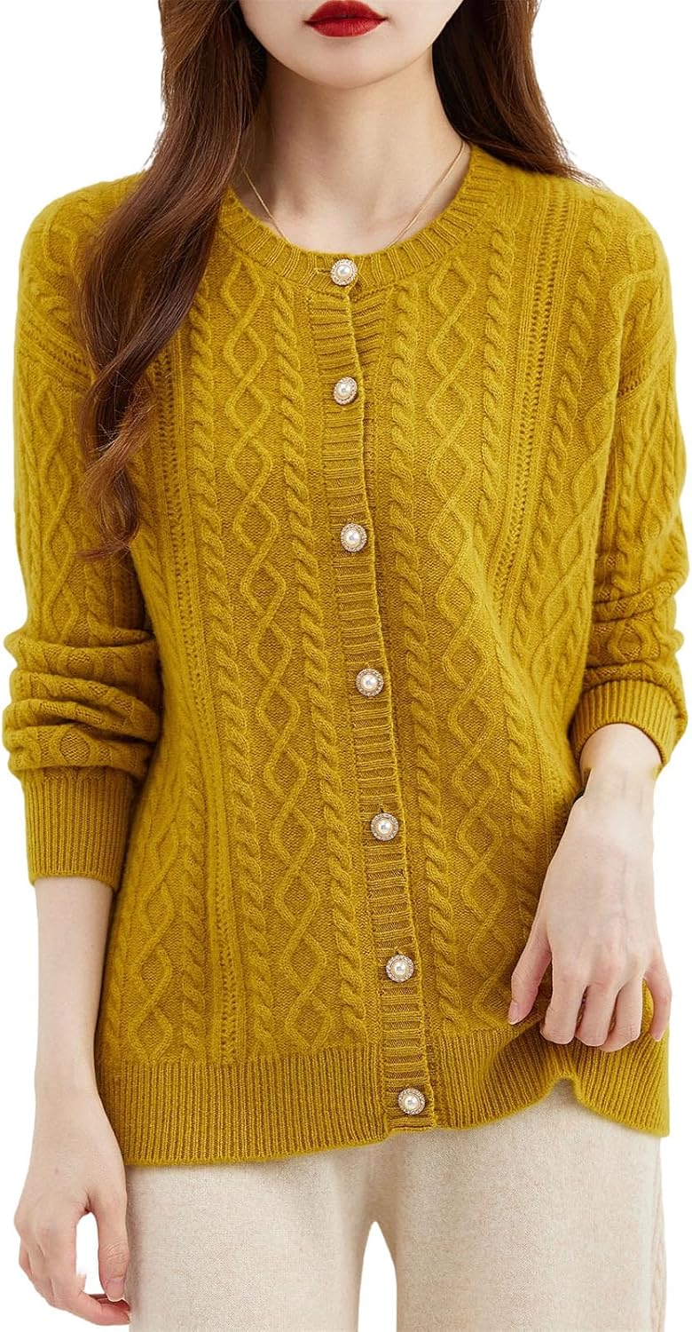 Women's Solid Color Casual Cardigan Jacket Women's Sweater Round Neck Cardigan Casual Long Sleeve Knitted Women's Clothing - Image 13