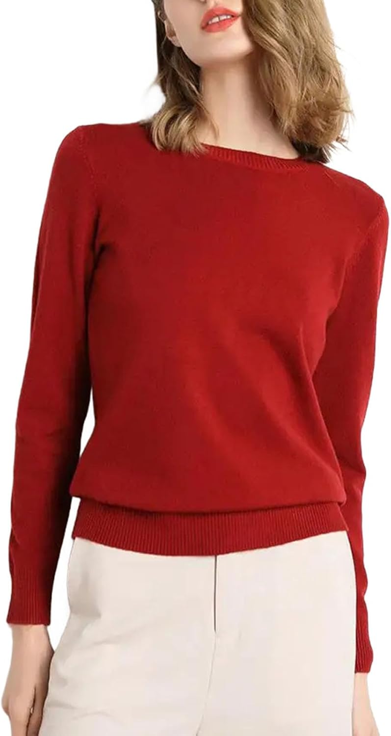 Women's Sweater Cotton Soft Knit Pullover Sweaters Long Sleeve Knitwear Slim Solid Color Fashion Bottoming Clothing - Image 10