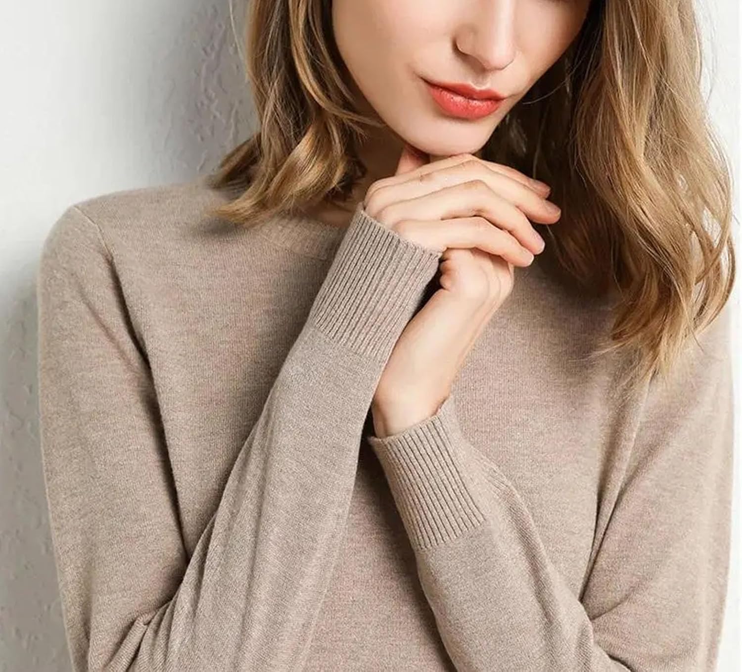 Women's Sweater Cotton Soft Knit Pullover Sweaters Long Sleeve Knitwear Slim Solid Color Fashion Bottoming Clothing - Image 7