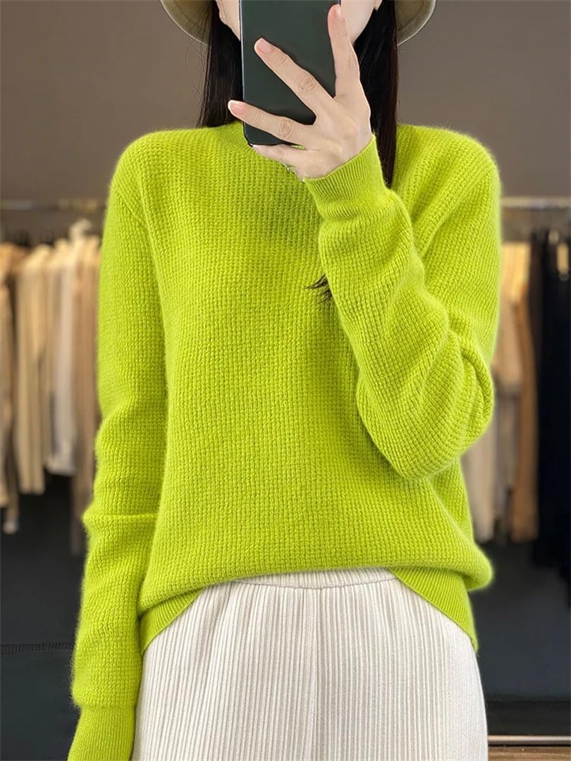 Women's Sweater O Neck Pullover Merino Wool Long Sleeve Cashmere Korean Fashion Clothing - Image 5