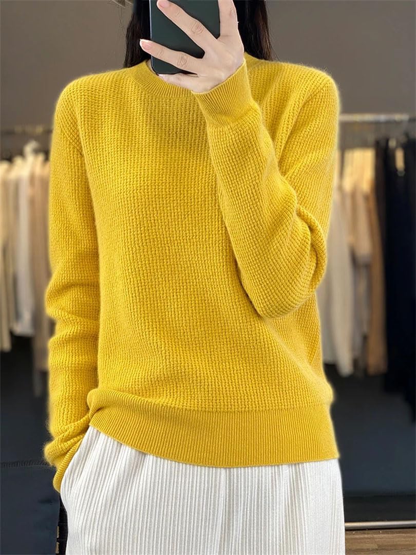 Women's Sweater O Neck Pullover Merino Wool Long Sleeve Cashmere Korean Fashion Clothing - Image 3