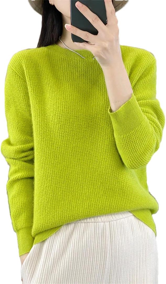 Women's Sweater O Neck Pullover Merino Wool Long Sleeve Cashmere Korean Fashion Clothing