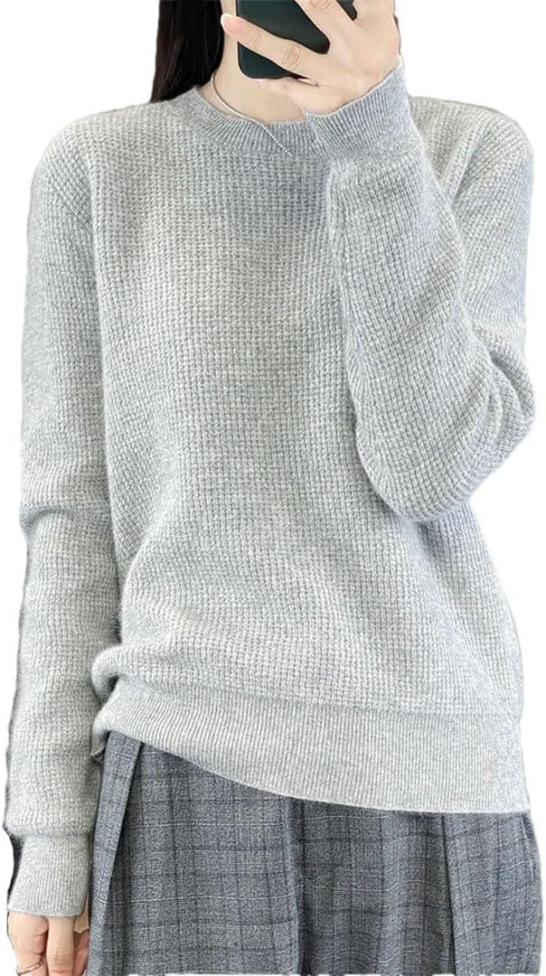 Women's Sweater O Neck Pullover Merino Wool Long Sleeve Cashmere Korean Fashion Clothing - Image 14