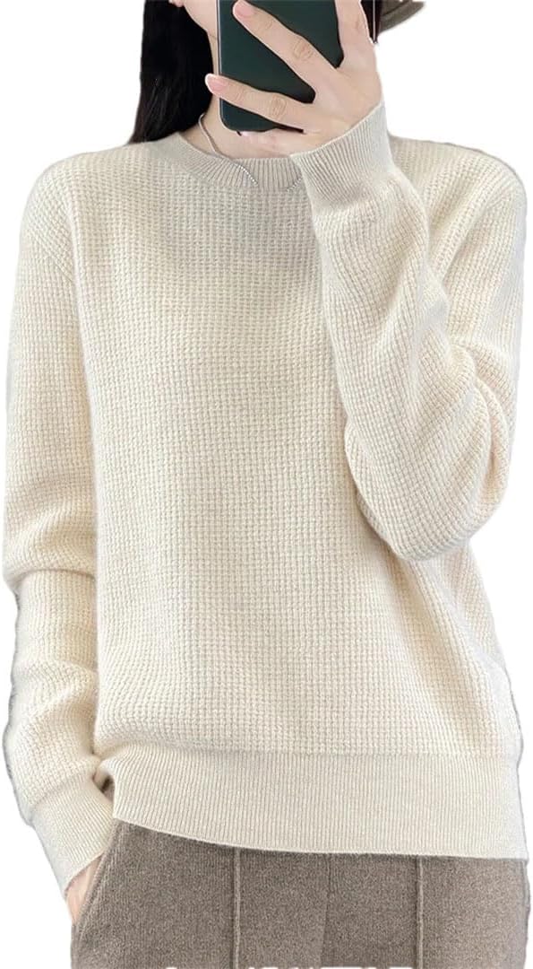 Women's Sweater O Neck Pullover Merino Wool Long Sleeve Cashmere Korean Fashion Clothing - Image 9