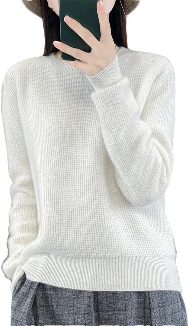 Women's Sweater O Neck Pullover Merino Wool Long Sleeve Cashmere Korean Fashion Clothing - Image 10