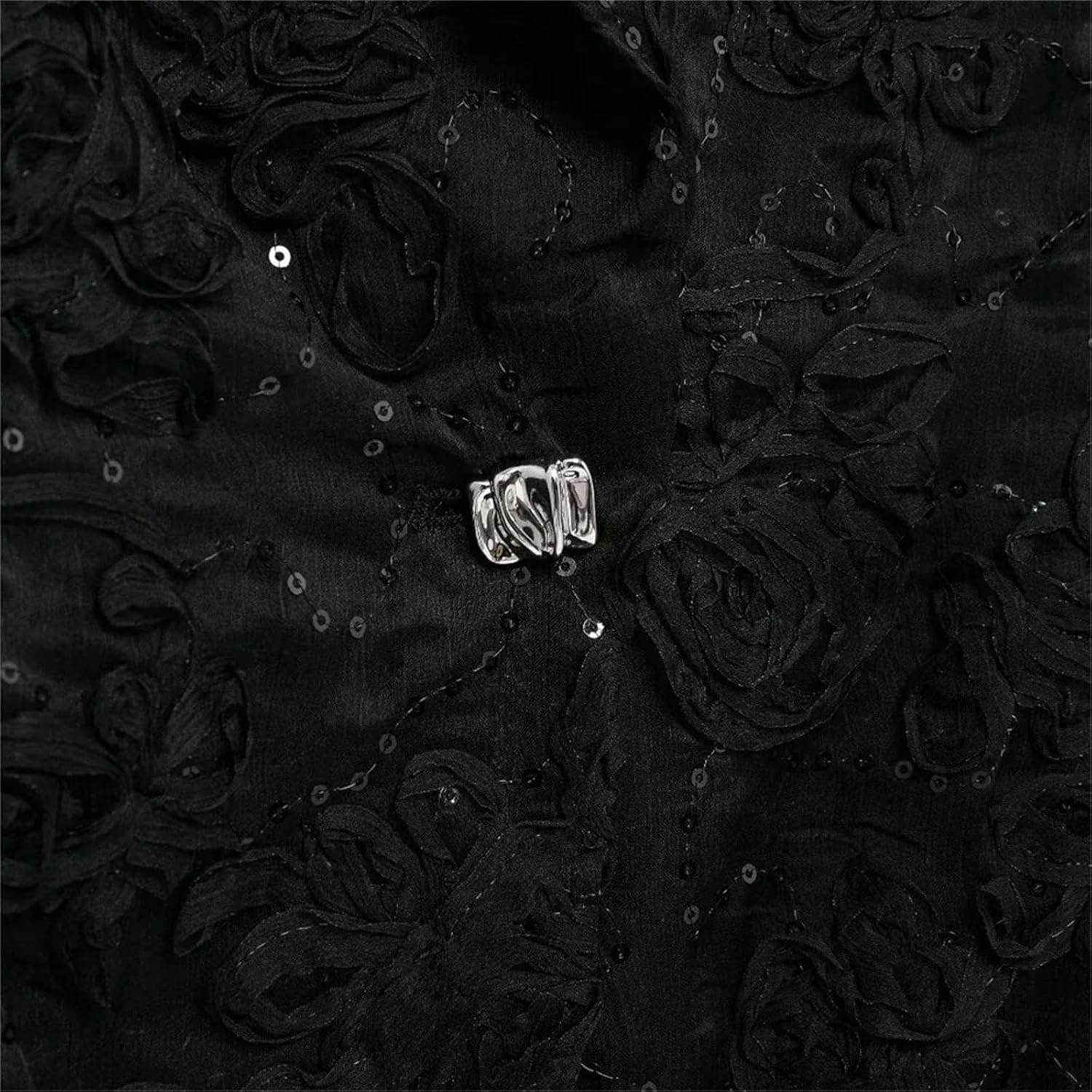 Women's thin clothing style fashionable and versatile embellishment texture semi transparent suit jacket - Image 5