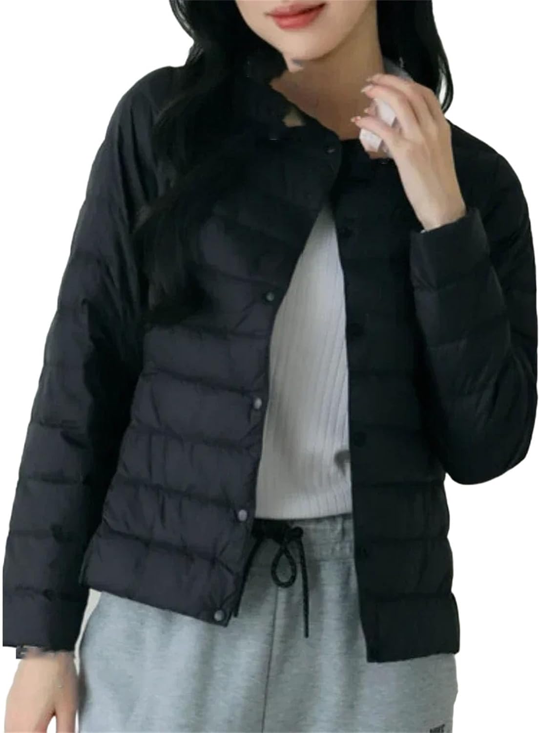 Women's Winter Clothing in Solid Color Winter Version Fashion Coats Round Neck Women's Clothing - Image 16