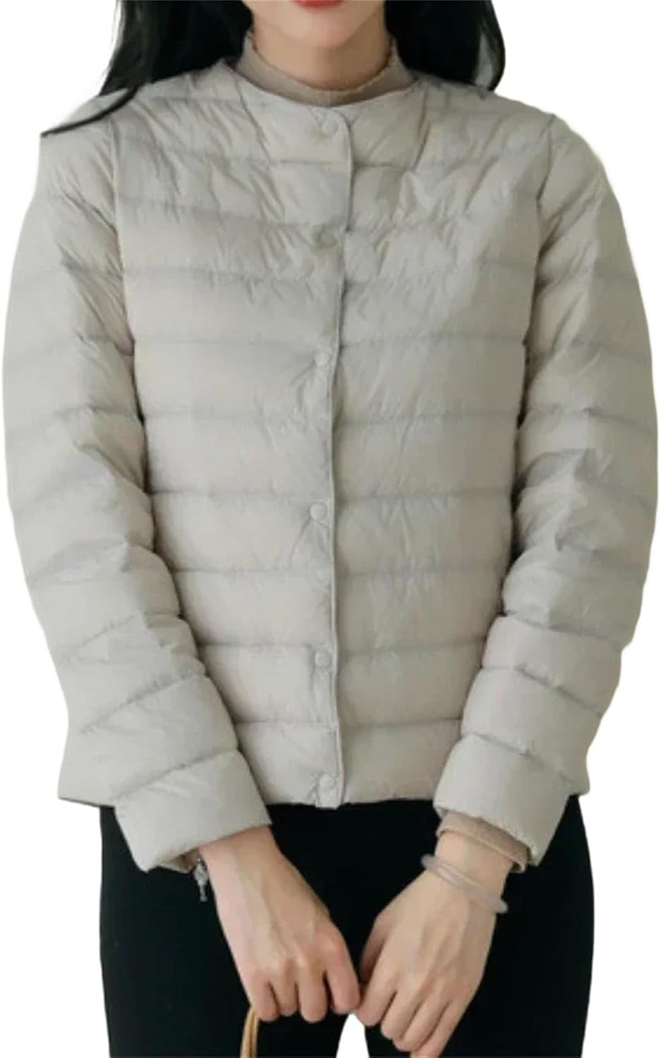 Women's Winter Clothing in Solid Color Winter Version Fashion Coats Round Neck Women's Clothing - Image 11