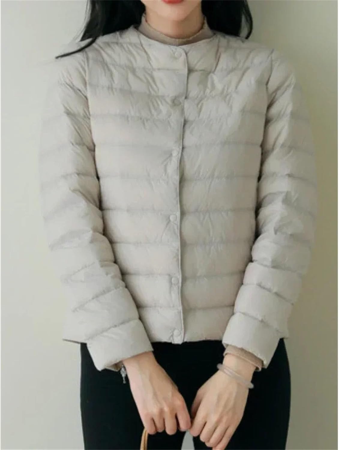 Women's Winter Clothing in Solid Color Winter Version Fashion Coats Round Neck Women's Clothing - Image 4