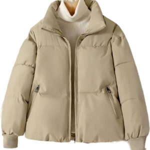Women's Winter Jacket Fashion Leisure Solid Color Stand Collar Coats Parkas Women's Clothing Outerwears