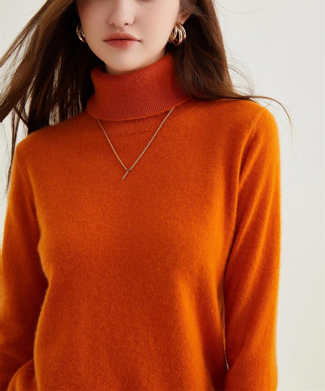 Womens Wool Knitwears 100% Cashmere Long Sleeve Turtleneck Pullovers Tops Autumn Winter Soft Fashion Clothing - Image 3