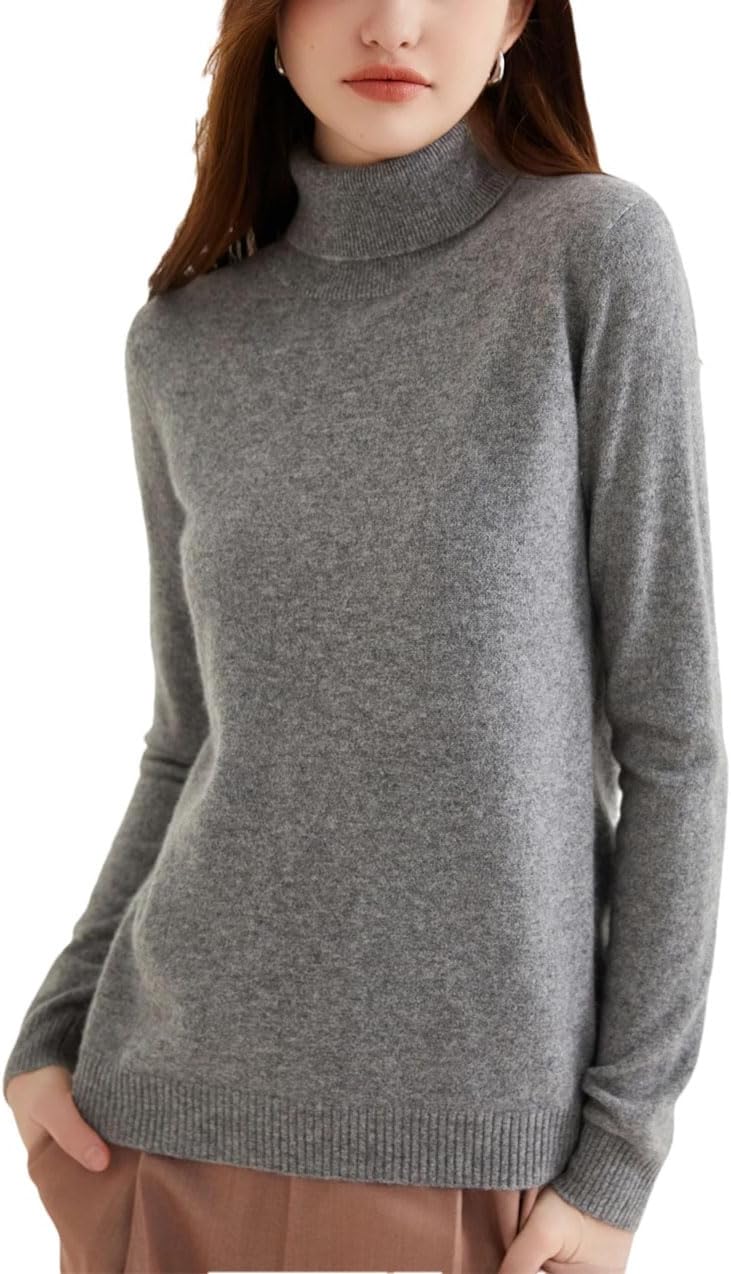 Womens Wool Knitwears 100% Cashmere Long Sleeve Turtleneck Pullovers Tops Autumn Winter Soft Fashion Clothing - Image 10