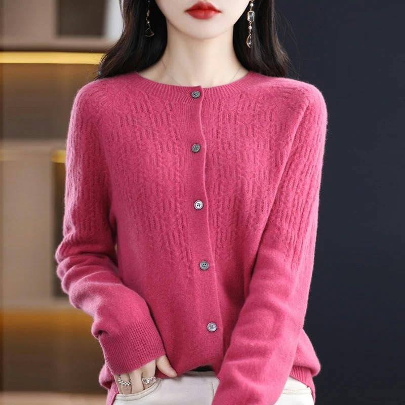 Women\u2019s Wool Cardigan Hollow Cashmere Sweater Female Clothing Bottoming Shirt Knitted Cardigan for Women - Image 5
