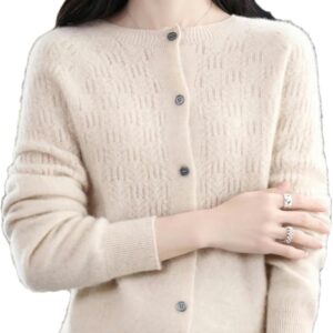 Women\u2019s Wool Cardigan Hollow Cashmere Sweater Female Clothing Bottoming Shirt Knitted Cardigan for Women