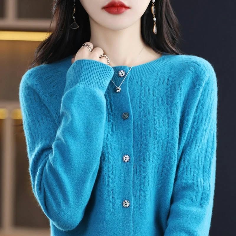 Women\u2019s Wool Cardigan Hollow Cashmere Sweater Female Clothing Bottoming Shirt Knitted Cardigan for Women - Image 4