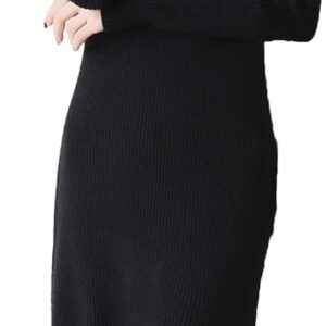 Wool Dresses for Women Winter Fashion Length-Keen Dress Female O-Neck Clothing