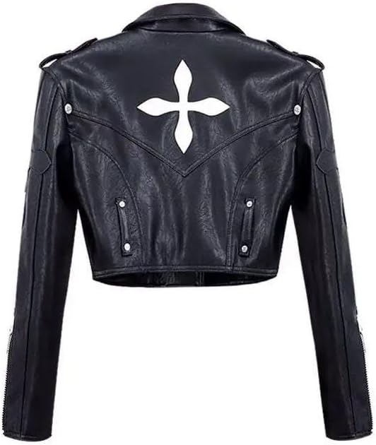 Xingfenly Spring And Autumn Women' Black Leather Coat Slim Short Jacket Female Clothing - Image 3