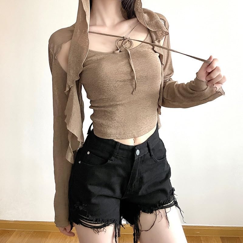 YMGSCC Beauty Clothing Solid Color Slim Fit Street Fashion Square Neck Long Sleeve Tops for Women - Image 4