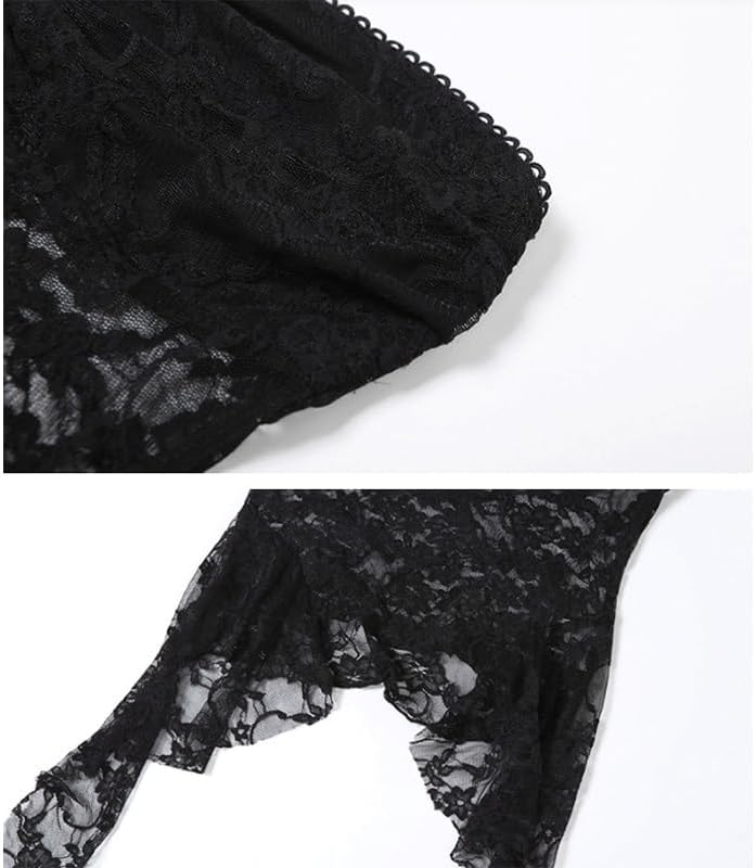 ZYQHMY American Women's Clothing Fashion Sexy Lace Busty Mesh Navel Slim Vest(Small) - Image 8