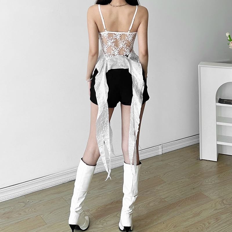 ZYQHMY Women's Lace Slimming Vest Street Fashion Halter Sexy Backless Tank Tops Female Wrap Clothing(Onecolor,L) - Image 4